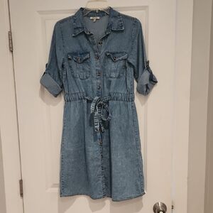 Casual Denim Long Sleeve Dress